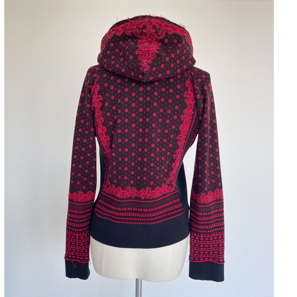 Red By Marc Ecko Y2K 2010s Red Bandana Womens Hoodie / Sz L / Slim Fit Cropped - Picture 3 of 11